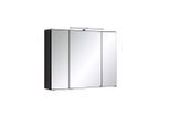 Held Spiegelschrank Held Möbel Cardiff, Graphit, Metall, 6 Fächer, 80x64x20 cm, Made in Germany, Badezimmer, Badezimmerspiegel, Spiegelschränke
