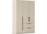Kleiderschrank OTTO HOME "Mehrzweckschrank Aktenschrank Möbel Mietswohnung Schlafzimmer AVOLA", beige (beige (champagner)), B:136cm H:210cm T:54cm, Holzwerkstoff, Schränke, Kleiderschrank, mit hochwertigen Stangengriffen aus Metall in Schwarz MADE IN GERMANY