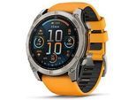 Garmin Fenix 8 51 mm titanium am Silikonarmband spark orange [Wi-Fi, Sapphire Edition]