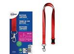 Avery Zweckform 4842R Recycling Lanyard 15 x 440 mm, rot, rPET, mit Karabiner, 10 Stück