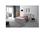 P & B Boxbett , Grau , Holz, Textil , H3 , 7-Zonen , 120x200 cm , Schlafzimmer, Bett, Boxspringbetten