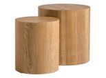 Xora Beistelltischset Mike, Eiche, Holzwerkstoff, 2-teilig, rund, Säule, 30-38x34-39x30-38 cm, Wohnzimmer, Wohnzimmertische, Satztische