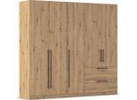 Kleiderschrank OTTO HOME "Mehrzweckschrank Aktenschrank Möbel Mietswohnung Schlafzimmer AVOLA", braun (eiche artisan), B:226cm H:197cm T:54cm, Holzwerkstoff, Schränke, Kleiderschrank, mit hochwertigen Stangengriffen aus Metall in Schwarz MADE IN GERMANY