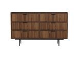 Beautysofa Kommode, Dunkelbraun, Metall, 6 Schubladen, 150x90x40 cm, Wohnzimmer, Kommoden & Sideboards, Kommoden