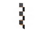 Vicco Eckregal, Anthrazit, Holzwerkstoff, 5 Fächer, Rechteckig, 28x175.4x28 cm, Wohnzimmer, Regale, Eckregale