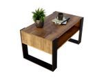 Mat-Haus Couchtisch, Alteiche, Schwarz, Holz, 92x45x53.6 cm, Wohnzimmer, Wohnzimmertische, Couchtische