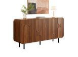 Flieks Sideboard, Walnuss, Holzwerkstoff, 40x79x160 cm, Wohnzimmer, Kommoden & Sideboards, Sideboards
