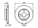 BOSCH Bremsscheibe 0986478241 belüftet 235mm 18mm für MAZDA KIA