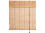 Seitenzugrollo LIEDECO "Bambus" Gr. 4, braun (kirschholzfarben), B:90cm H:240cm, Bambus, Rollos, Seitenzugrollo, Bambusrollo, Topseller