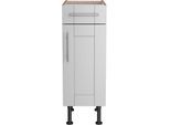 Unterschrank OPTIFIT "Ahus", grau (hellgrau matt, wildeiche nachbildung), B:30cm H:87cm T:58,4cm, Schränke, Unterschrank, Breite 30 cm