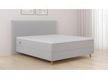 BRUNO Boxspringbett Premium 200x200cm in Hellgrau | Matratzen-Härtegrad: Links H2 / Rechts H2 | mehrfach ausgezeichnet in Design & Qualität