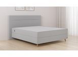BRUNO Boxspringbett Premium 240x200cm in Hellgrau | Matratzen-Härtegrad: Links H2 / Rechts H3 | mehrfach ausgezeichnet in Design & Qualität