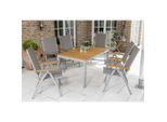 Gardenson , Grau, Silberfarben, Akaziefarben , Holz, Metall, Textil , Akazie , Hartholz , Uni , rechteckig , 90x74x150 cm , FSC ,