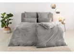 Bettwäsche OTTO HOME "Desner3, besonders weich im Griff, Cashmere-Touch", grau, B/L: 200cm x 200cm, 1 Stk., 2 Stk., Fleece, B/L: 80cm x 80cm, 3, Fleece, Obermaterial: 100% Polyester, Bettwäsche, Bettwäsche, Bettwäsche mit Reißverschluss