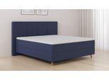 BRUNO Boxspringbett Premium 160x200cm in Blau | Matratzen-Härtegrad: Links H2 / Rechts H2 | mehrfach ausgezeichnet in Design & Qualität