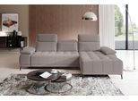 Ecksofa WERK2 "Focus-S 277 x 177 cm modern und bequem", braun (beige), B:277cm H:82cm T:177cm, 92% Polyester, 8% Nylon, Sofas, Ecksofa, Luxus-Microfaser weich, L-Form, XXL, elektrische Sitztiefenverstellung