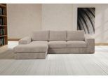 Ecksofa WERK2 "Rozzana 280 x 190 cm modern und bequem", beige (greige), B:280cm H:86cm T:190cm, 90% Polyester, 10% Nylon, Sofas, Ecksofa, Cord, L-Form, XXL