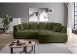 Ecksofa WERK2 "Tiga 207 x 286 cm modern und bequem", grün, B:207cm H:72cm T:286cm, 100% Polyester, Sofas, Ecksofa, Struktur weich, L-Form, elektrische Sitztiefenverstellung