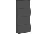 Schuhschrank HOME AFFAIRE "Schuhschrank mit Klappen / Schuhkommode, Höhe 161 cm", anthrazit, B:71cm H:161cm T:27cm, FSC-zertifizierter Holzwerkstoff, Schränke, Schuhschrank, onda 71 cm breit, Anthrazit,mit 4 klapptüren, made in italy