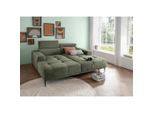 P & B Bigsofa , Dunkelgrün , Metall , Uni , 200x79-95x188 cm , Rücken echt , Wohnzimmer, Sofas & Couches, Bigsofa