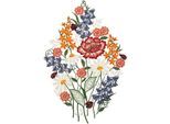 Fensterbild "Fensterbild "Sommerstrauß" farbig", bunt, B:22cm H:34cm, Polyester, W. REUTER & SOHN - PLAUENER SPITZE, Fensterbilder, Fensterbild