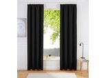 Vorhang OTTO HOME "SOLA" Gr. 1, schwarz, B:130cm H:145cm, Polyester, Polyester, Gardinen, Vorhang, Breite:130 cm, 1 Schal, einfarbig, Verdunkelung, Topseller