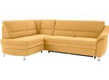 Ecksofa SIT & MORE "Cardoso L-Form", gelb (senf), B:250cm H:90cm T:175cm, Luxus-Microfaser (90% Polyester, 10% Polyamid);Flachgewebe (100% Polyester);Struktur (100% Polyester), Sofas, Ecksofa, mit Federkern, wahlweise mit Schlaffunktion und Schubkasten