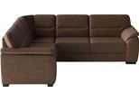 Ecksofa SIT & MORE "Montego L-Form, B: 256 cm, große Stoffauswahl, Komfortsitzhöhe 46 cm", braun (nuss), B:255cm H:88cm T:225cm, 100% Polyester, Sofas, Ecksofa, optional Schlaffunktion und Schubkasten mit Stauraum