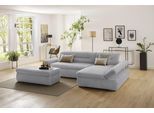 Ecksofa HOME AFFAIRE "Avesa L-Form", grau (hellgrau), B:300cm H:80cm T:172cm, 95% Polyester, 5% Polyacryl, Sofas, Ecksofa, Wahlweise mit Armteilvertsellung und Bettfunktion, B/T/H: 300/172/80cm