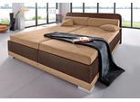 Polsterbett MAINTAL "LAGO wahlweise mit Matratze & Bettkasten, Bezug: Microvelours", braun (cappuccino, braun), B:167cm H:91cm L:211cm, Bezug Bett: 100% Polyester;Bezug Matratze: 100% Polyester, Betten, Polsterbett, in verschiedenen Größen und Farben erhältlich