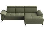 Ecksofa SIT & MORE "Vanity, L-Form, B: 264 cm", grün (olive), B:264cm H:84cm T:181cm, 100% Polyester, Sofas, Ecksofa, Inkl.Sitz-,Kopf-und Armteilverstellung