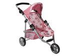 Puppenbuggy CHIC2000 "Jogging-Buggy Lola", rosa (flowers rosa), Puppenwagen, KinderB:33cm H:57cm T:70cm, Kunststoff, Metall, Stoff, Puppenbuggy, mit klappbarem Verdeck, B:33cm H:57cm T:70cm