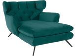 Loveseat 3C CANDY "Beatrice Loungesessel, Ohrensessel, bequem zum Relaxen, Breite 100cm", grün (dunkelgrün), B:126cm H:95cm T:160cm, Samt-Optik (100% Polyester), Sessel, Loveseat, mit Knopfheftung im Rücken, Fernsehsessel, Relaxsessel