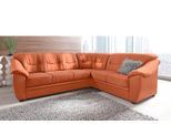 Ecksofa SIT & MORE "Savona L-Form, B. 262cm, klassisches Design, Federkern, Komfort Sitz", orange (terrakotta), B:262cm H:90cm T:212cm, PRIMABELLE-Microfaser (100% Polyester);SOFTLUX/Struktur (Korpus in Kunstleder, Sitz und Rücken in Strukturstoff aus 75% Polyester und 25% Viskose);Kunstleder SOFTLUX;NaturLEDER (echtes Rindsleder), Korpus in Kunstleder SOFTLUX, Sofas, Ecksofa, option. Schlaffunkti