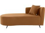 Recamiere HOME AFFAIRE "Hulby", rosa (kupfer), B:182cm H:82cm T:90cm, 100% Polyester, Sofas, Recamiere, wahlweise mit und ohne Hocker und Armlehne links oder rechts