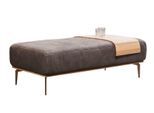 Polsterhocker W.SCHILLIG "run", braun (mocca s37), B:150cm H:46cm T:60cm, Stoff S37 (100% Polyester);ROHLEDER Chenille-Flachgewebe Q2 W77 (68% Polyacryl, 32% Polyester);Stoff S37 (100% Polyester), Hocker, Polsterhocker, mit Holzsockel, Füße in Bronze pulverbeschichtet, Breite 150 cm