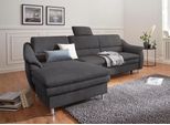 Ecksofa SIT & MORE "Cardoso L-Form", grau (anthrazit), B:264cm H:90cm T:162cm, Luxus-Microfaser 2 (100% Polyester);Luxus-Microfaser ALTARA NUBUCK (100% Polyester);Luxus-Microfaser 1 (100% Polyester), Sofas, Ecksofa, mit Federkern, wahlweise mit Schlaffunktion