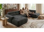 Wohnlandschaft OTTO HOME "Ballerup 359 x 228 cm, auch mit verstellbarer Sitztiefe", grau (anthrazit), B:359cm H:80cm T:228cm, 100% Polyester, Sofas, Wohnlandschaft, Kopfteile & Sitztiefe verstellbar, Pet Friendly Bezug, U-Form