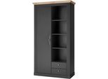 Garderobenschrank OTTO HOME "Westminster, Schrank im Landhausstil, Hochschrank, Schuhschrank", grau (dunkelgrau, wotan eiche), B:108cm H:203cm T:46cm, Schränke, Garderobenschrank, Metallgriffe, viel Stauraum, in 2 Farben erhältlich, 203 cm hoch