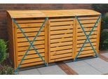 Mülltonnenbox PROMADINO "Erweiterungsset für Vario III, aus Massivholz", braun (honigbraun), B:92cm H:122cm T:70cm, Massivholz, Aufbewahrungsboxen, Mülltonnenbox, passend für alle Tonnen bis 240 Liter