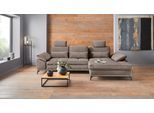 Ecksofa OTTO HOME "Costello L-Form, B: 301cm, Sitztiefen & Armteilverstellung, Federkern", beige (sand), B:301cm H:89cm T:176cm, 100% Polyester;Samtoptik (100% Polyester), Sofas, Ecksofa, 3 Nierenkissen, optional Schlaffunktion & Bettkasten