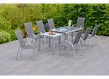 Garten-Essgruppe MERXX "Amalfi di Lusso", silber (silber, anthrazit), Polyester, Aluminium, Polyester, Sitzmöbel-Sets, Garten-Essgruppe