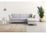 Ecksofa HOME AFFAIRE "Trelleborg L-Form", silber, B:249cm H:86cm T:162cm, 100% Polyester, Sofas, Ecksofa, Federkern-Polsterung, wahlweise mit Schlaffunktion und Bettkasten