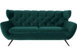 2,5-Sitzer 3C CANDY "Beatrice, extravagantes Megasofa, bequem, Küchensofa, Breite 200cm", grün (dunkelgrün), B:200cm H:94cm T:95cm, Samt-Optik (100% Polyester), Sofas, 2 5-Sitzer, mit Rückensteppung im Rautenmuster, in Samt Optik oder in Breitcord