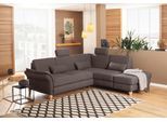 Ecksofa HOME AFFAIRE "Palace L-Form", braun, B:259cm H:89cm T:225cm, Struktur fein (100% Polyester);Struktur (100% Polyester);Luxus-Microfaser Lederoptik (100% Polyester), Sofas, Ecksofa, incl. Sitztiefenverstellung, wahlweise mit Schlaffunktion und Stauraum
