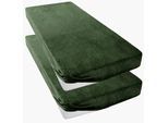 Spannbettlaken OTTO HOME "Desner3, Mikrofaser Fleece besonders weich im Griff, Cashmere-Touch", grün (dunkelgrün), B:90cm L:200cm, Microfaser, Obermaterial: 100% Polyester, Bettlaken, Spannbettlaken, für Matratzen bis 20cm Höhe, Bettlaken