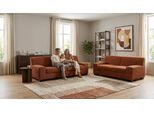 Polstergarnitur OTTO HOME "Faxxe aus 2-Sitzer und 3-Sitzer", orange (terra), H:74cm T:85cm, 90% Polyester, 10% Nylon, Sitzmöbel-Sets, Polstergarnitur, aus haustierfreundlichem Pet Friendly Cord