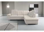 Ecksofa WERK2 "Bonny 265 x 215 cm inkl. Kopfteilverstellung modern und bequem", beige (natur), B:265cm H:103cm T:215cm, 100% Polyester, Sofas, Ecksofa, Struktur, L-Form, Schlaffunktion, Bettkasten