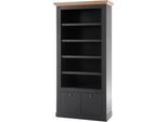 Regal OTTO HOME "Westminster, Garderobenschrank, Wohnzimmerschrank, Mehrzweckschrank", grau (dunkelgrau, wotan eiche), B:97cm H:202cm T:42cm, Holzwerkstoff, Regale, Regal, Schrank, Metallgriffe, vielseitig einsetzbar, in 2 Farben erhältlich