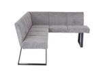 Livetastic Eckbank, Grau, Metall, Textil, 5-Sitzer, L-Form, 190x150 cm, Esszimmer, Bänke, Eckbänke